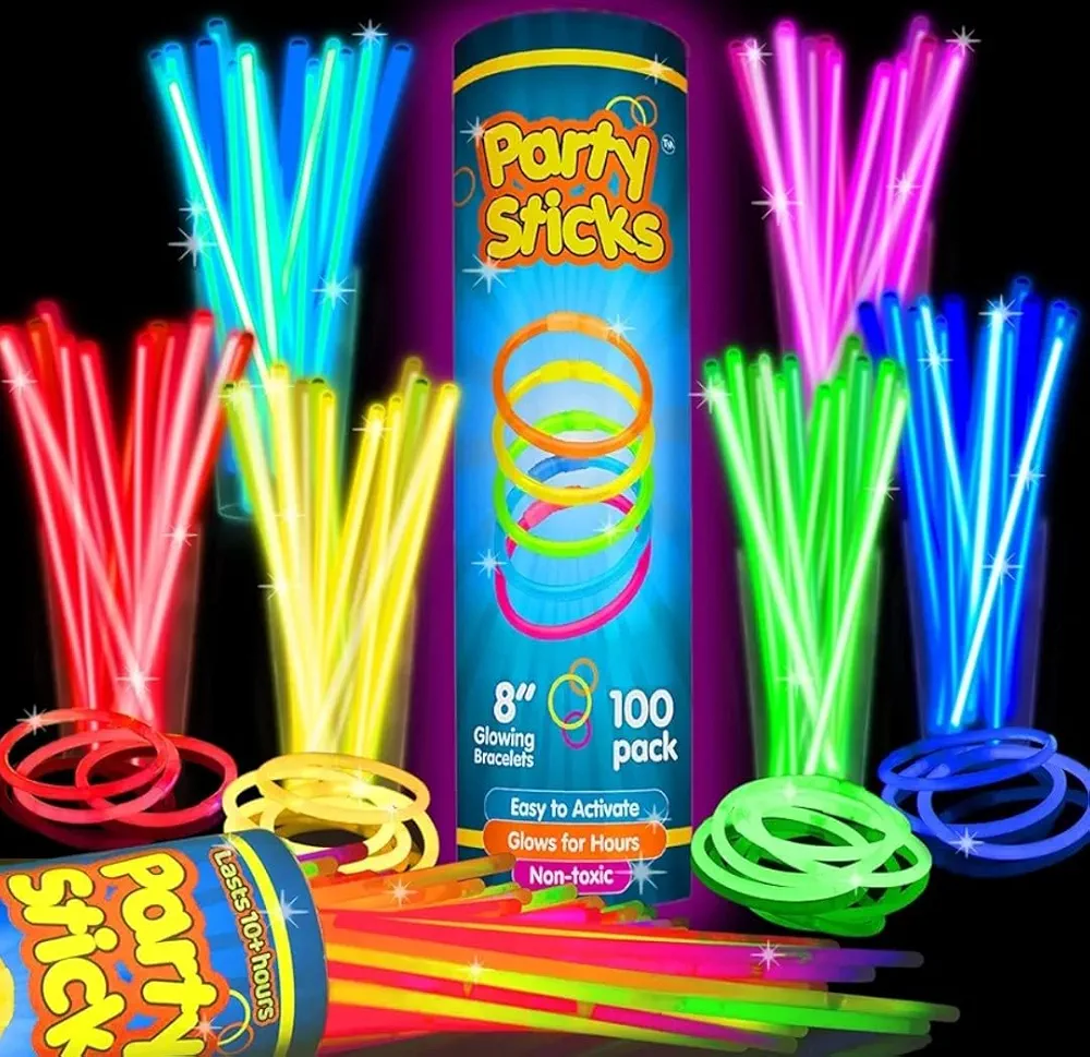 VRB Dec 50 Pcs Glow Stick With Connector | Neon Bands For Party | Glow Bands For A Party | Glow In The Dark Sticks