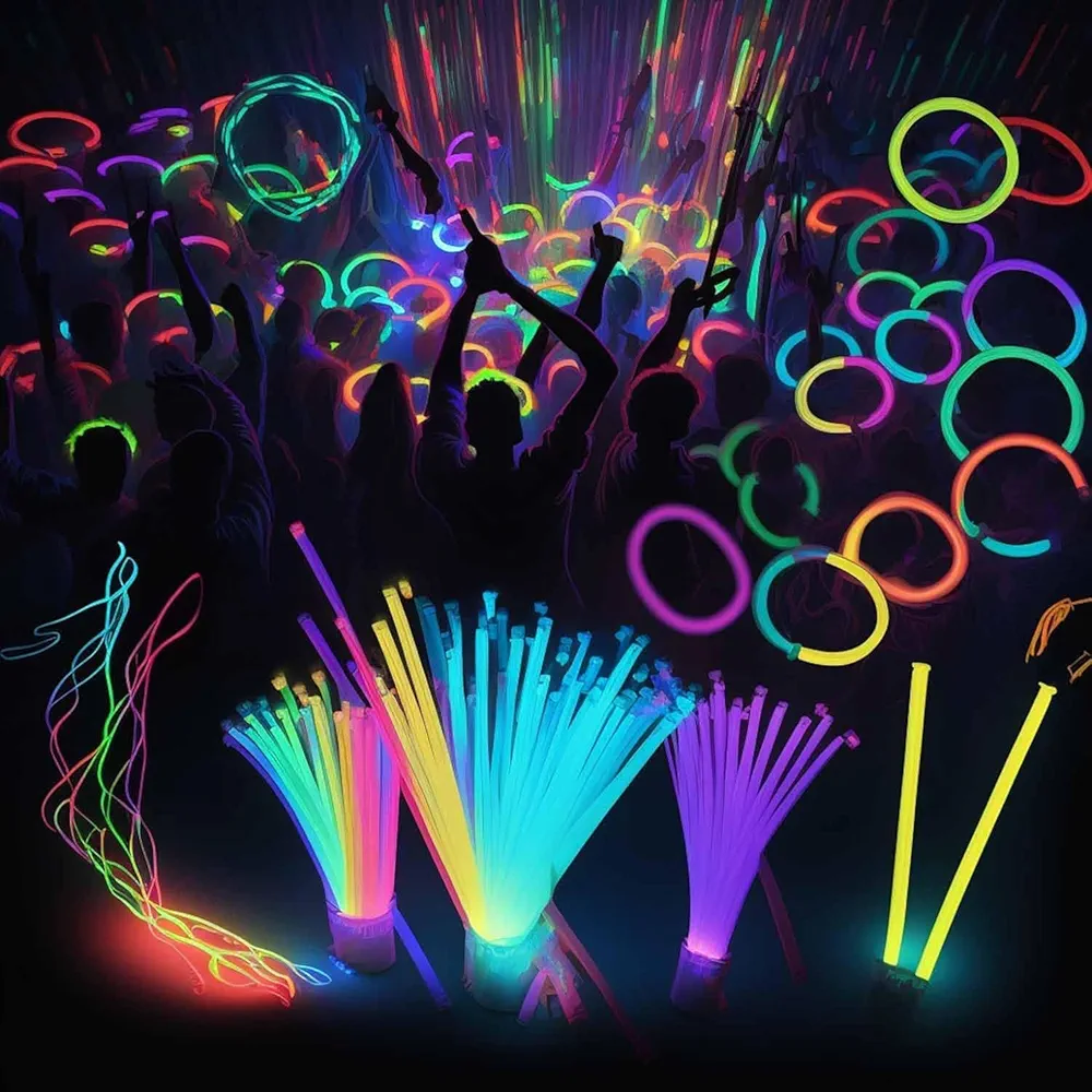 Shimmers Glow Sticks Kit – Multicolor Glow Bracelets & Necklaces Set, 8+ Hours Glow, Non-Toxic, Waterproof, Safe for Kids & Adults, Party Accessories for Birthday, Festival & Events